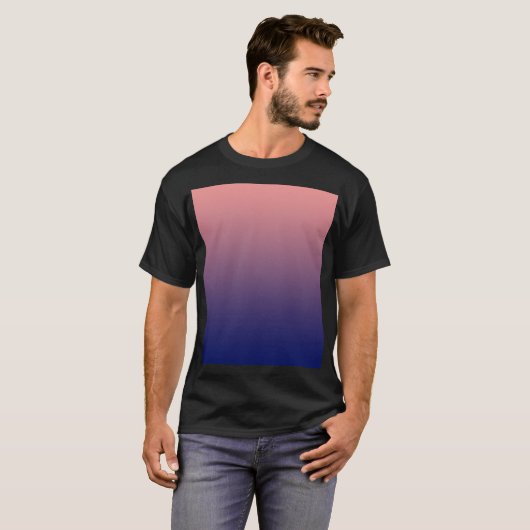 Creëer je eigen | Roze zalm tot blauwe gradiënt T-shirt (Voorkant volledig)