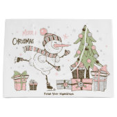 Creëer Je eigen schaatsen sneeuwman kerst Groot Cadeauzakje (Voorkant)