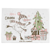 Creëer Je eigen schaatsen sneeuwman kerst Groot Cadeauzakje (Achterkant)