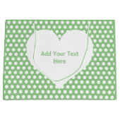 Creëer Je eigen schattige groene witte polkadot Ve Groot Cadeauzakje (Voorkant)