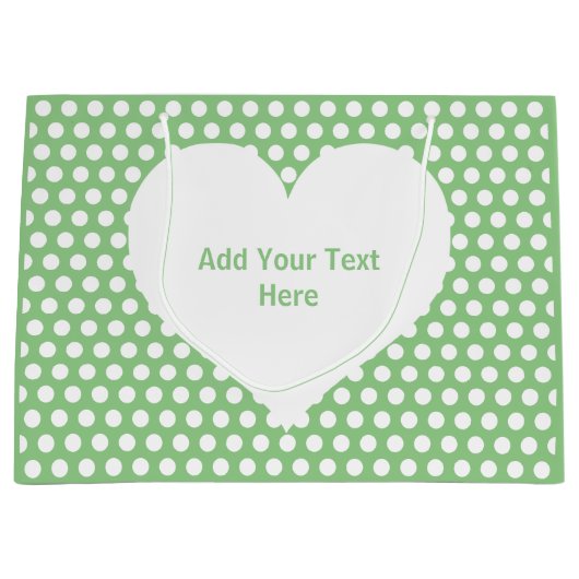 Creëer Je eigen schattige groene witte polkadot Ve Groot Cadeauzakje (Voorkant)