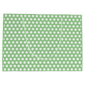 Creëer Je eigen schattige groene witte polkadot Ve Groot Cadeauzakje (Achterkant)