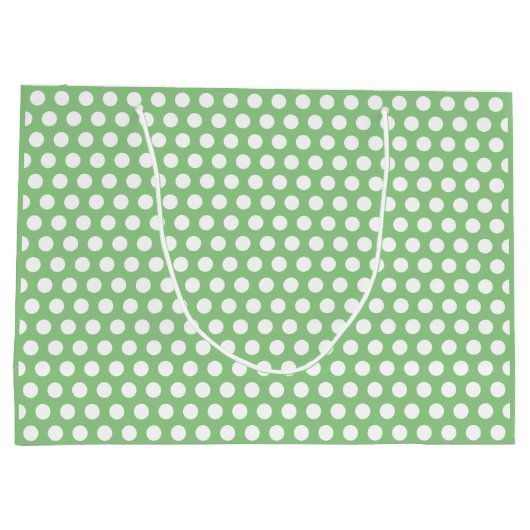 Creëer Je eigen schattige groene witte polkadot Ve Groot Cadeauzakje (Achterkant)