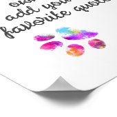 creëer je eigen schattige hondenpoottekst toevoege poster (Hoek)