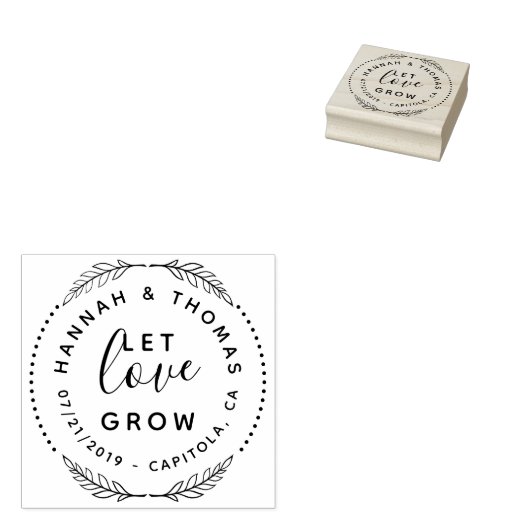 Creëer Je eigen schattige laat liefde groeien rust Rubberstempel (Gestempeld)