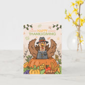 Creëer je eigen schattige Turkse Thanksgiving Kaart (Gele Bloem)