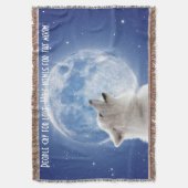 Creëer Je eigen schattige wolf gehuil | Blauwe maa Deken (Voorkant Verticaal)