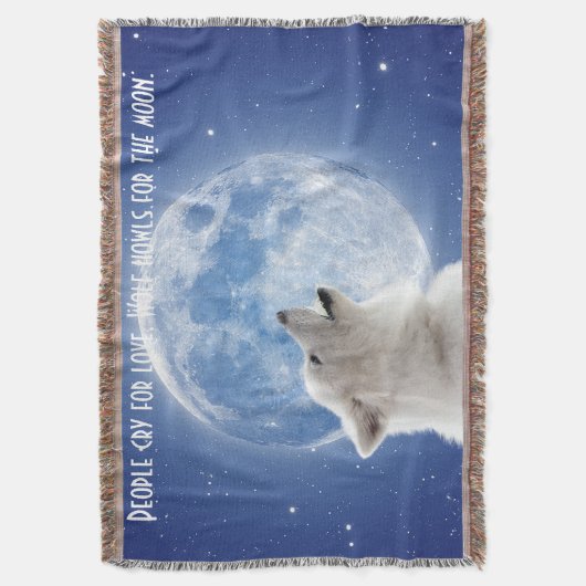 Creëer Je eigen schattige wolf gehuil | Blauwe maa Deken (Voorkant Verticaal)