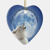 Creëer Je eigen schattige wolf gehuil | Blauwe maa Keramisch Ornament (Rechts)