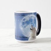 Creëer Je eigen schattige wolf gehuil | Blauwe maa Magische Mok (Voorkant rechts)
