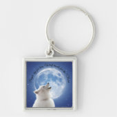 Creëer Je eigen schattige wolf gehuil | Blauwe maa Sleutelhanger (Voorkant)