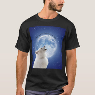 Creëer Je eigen schattige wolf gehuil Blauwe maa T-shirt