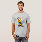 Creëer Je eigen Schattigee Bee Kind Blauw Daisy T-shirt (Voorkant volledig)