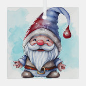 Creëer je eigen Schattigee kerstgnoom Glas Ornament (Achterkant)