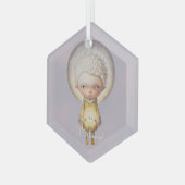 Creëer Je eigen Schattigee Moon Boy Glas Ornament (Voorkant links)