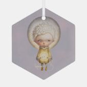 Creëer Je eigen Schattigee Moon Boy Glas Ornament (Achterkant)