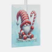 Creëer Je eigen Schattigee pepermunt kerstgnoom Glas Ornament (Voorkant Rechts)