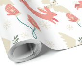 Creëer Je eigen Schattigee Rode Konijn & wanten Cadeaupapier (Rol Hoek)