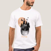 Creëer Je eigen schedel van het leven Moon & Birds T-shirt (Voorkant)
