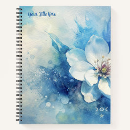 Creëer je eigen Shabby Chic Witte Theeroos Blauw Notitieboek