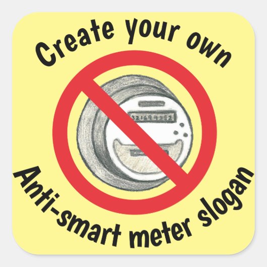 Creëer je eigen smartmetersticker vierkante sticker (Voorkant)