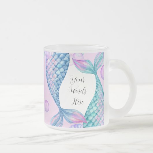 Creëer Je eigen spetterende zeemeerminstaarten Matglas Koffiemok (Rechts)