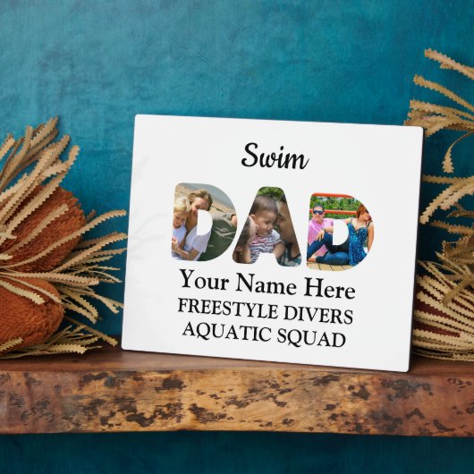 Creëer je eigen sport Papa foto collage Swim Pap Fotoplaat (Zijkant)