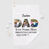 Creëer je eigen sport Papa foto collage Swim Pap Golfhanddoek (Insitu)