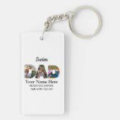 Creëer je eigen sport Papa foto collage Swim Pap Sleutelhanger (achterkant)