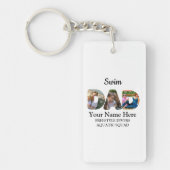 Creëer je eigen sport Papa foto collage Swim Pap Sleutelhanger (Voorkant)