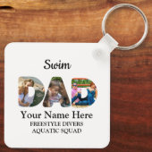 Creëer je eigen sport Papa foto collage Swim Pap Sleutelhanger (Achterkant)