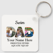 Creëer je eigen sport Papa foto collage Swim Pap Sleutelhanger (Achterkant)