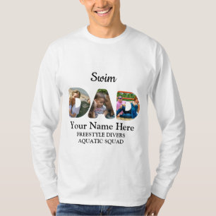 Creëer je eigen sport Papa foto collage Swim Pap T-shirt