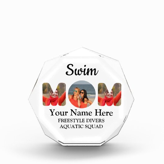 Creëer je eigen sportmam foto collage zwemt moeder