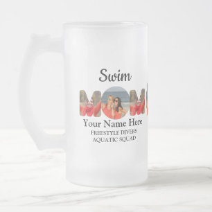 Creëer je eigen sportmam foto collage zwemt moeder matglas bierpul