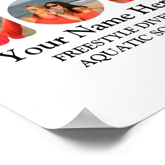 Creëer je eigen sportmam foto collage zwemt moeder poster (Hoek)