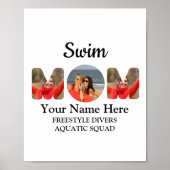 Creëer je eigen sportmam foto collage zwemt moeder poster (Voorkant)