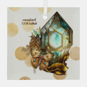 Creëer je eigen Steampunk Butterfly Crystal Glas Ornament (Achterkant)