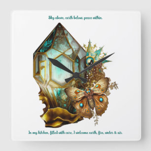 Creëer je eigen Steampunk Butterfly Crystal Vierkante Klok