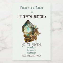 Creëer je eigen Steampunk Butterfly Crystal Wijn Etiket