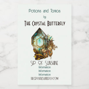 Creëer je eigen Steampunk Butterfly Crystal Wijn Etiket