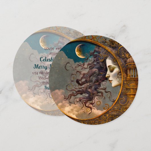 Creëer Je eigen Steampunk Lady of the Moon Kaart (Voorkant / Achterkant)