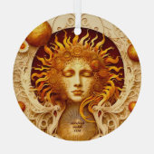 Creëer Je eigen Steampunk Sun Goddess Glas Ornament (Achterkant)