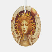 Creëer Je eigen Steampunk Sun Goddess Glas Ornament (Voorkant links)