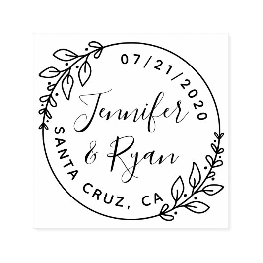 Creëer je eigen stemronde bruiloft, bespaar de dat zelfinktende stempel (Design)