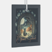 Creëer Je eigen sterrenbeeld Mystieke Zwarte Kat Glas Ornament (Voorkant Rechts)