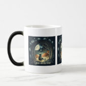Creëer Je eigen sterrenbeeld Mystieke Zwarte Kat Magische Mok (Links)