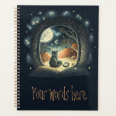 Creëer Je eigen sterrenbeeld Mystieke Zwarte Kat Planner (Voorkant)