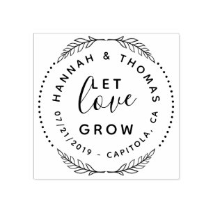 Creëer je eigen stut laat liefde Rustic Weddensch Rubberstempel