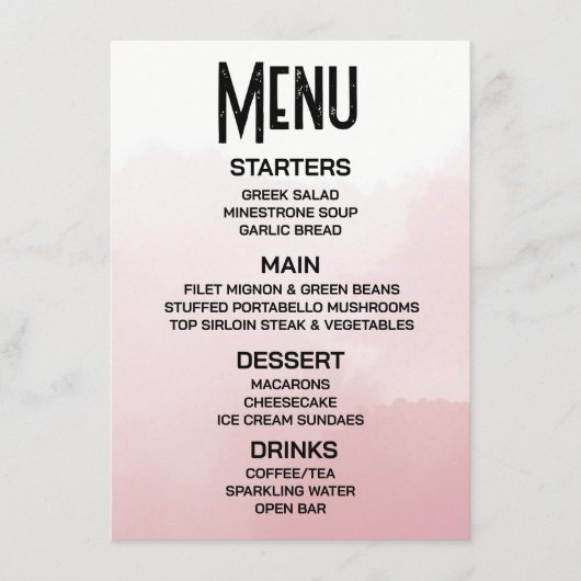 Creëer je eigen subtiele rode ombre Waterverf Menu (Voorkant)